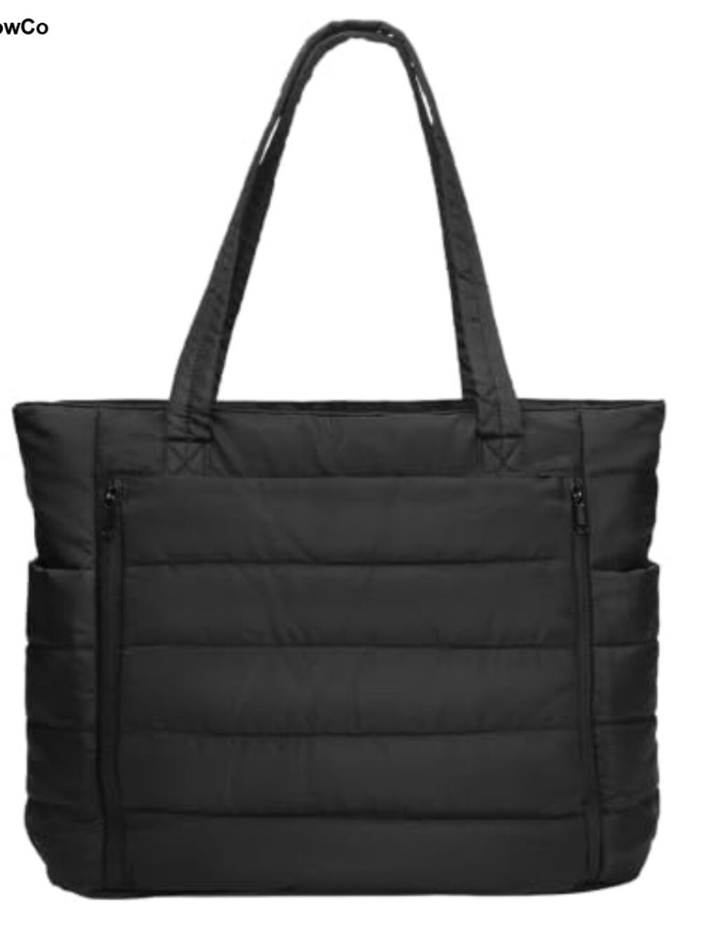 Quilted Puffer Tote Bag for Women, Anti-Theft Travel Gym Work Bag with Laptop